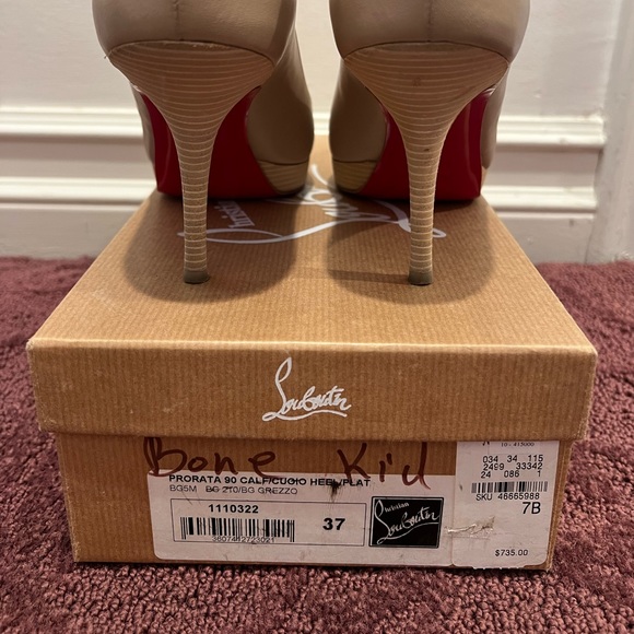 Christian Louboutin Prorata 90 calf heel tan leather - Picture 2 of 7